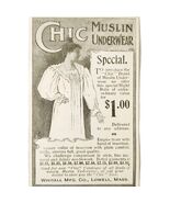 Chic Muslin Underwear Night Robe 1897 Advertisement Victorian Fashion AD... - €8,59 EUR