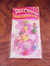 Package of Vintage Flower Pots and Watering Can Cake Decorations Lone To... - £6.35 GBP