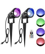 ZUCKEO 10W RGB Color Changing Landscape Lights, Outdoor Waterproof 2 Pac... - $19.79