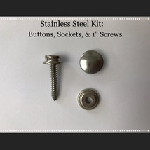 Stainless Steel DOT Button Socket and 1&quot; Screw #8 Kit 1 set - $4.99