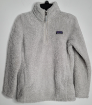 Patagonia Girls Sweater Medium 10 Gray 1/4 Zip Pullover Faux Fur Fuzzy Fleece - £18.03 GBP