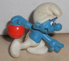 1979 Peyo Schleich Bowler Smurf #20051 PVC figure SMURFS Vintage - $23.68