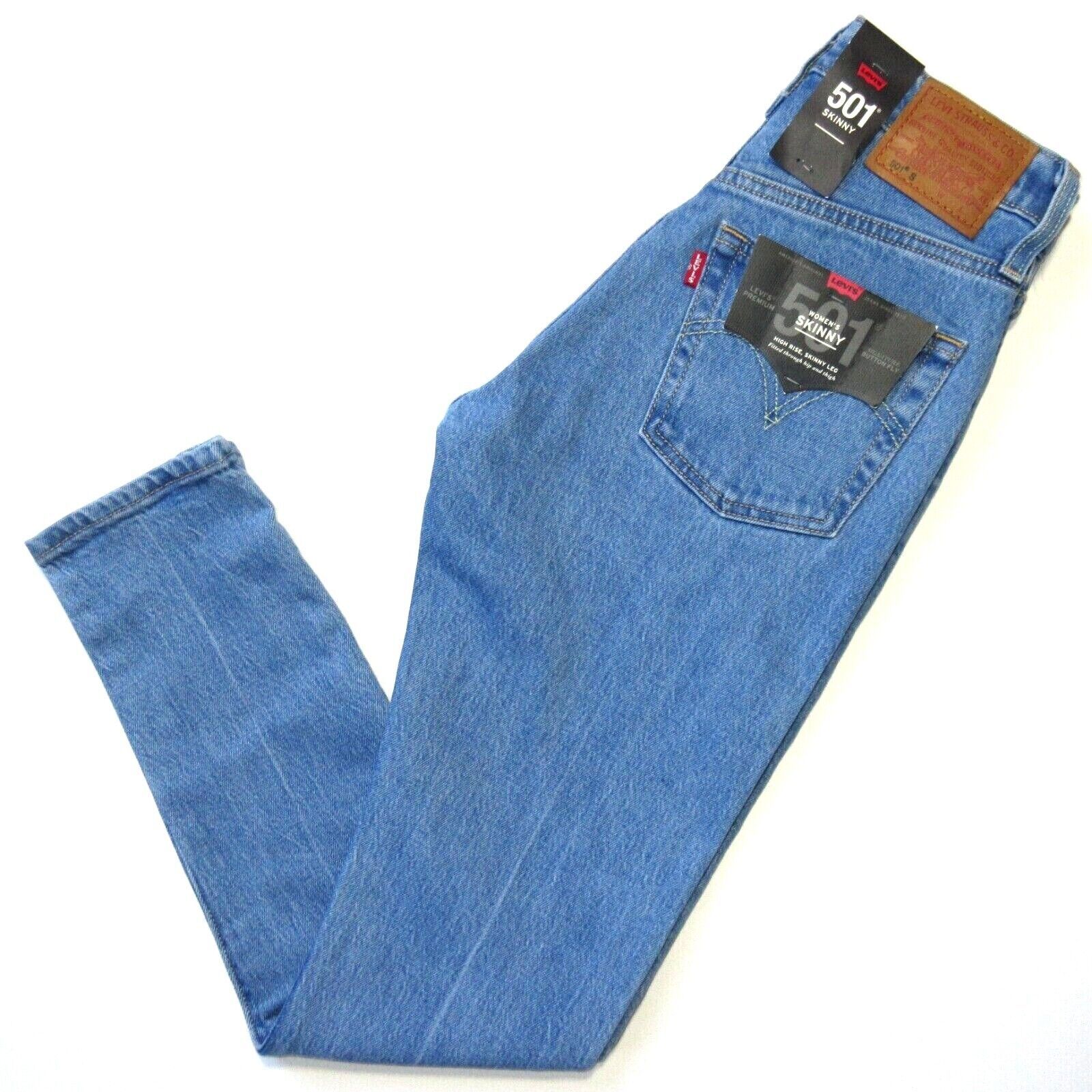 Primary image for NWT Levi's 501 Skinny in Jive Depths Heavyweight Stretch Denim Crop Jeans 25