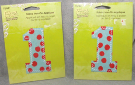 Plaid The Fashion District for Baby Iron-On Applique Number &quot;1&quot; Polka Dot New - £4.65 GBP