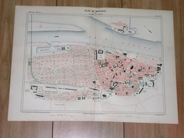 1888 Original Antique MALTE-BRUN City Map Of Mainz Mayence Germany - £13.62 GBP