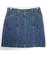 Jones New York Signature Jeans Mini Skirt Above Knee Indigo Blue Denim Size 10 - $24.00