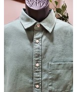 Gap Men Solid Green Cotton Collared Long Sleeve Button Down Casual Shirt... - £30.33 GBP