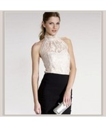 Haute Ivory Lace Layered Over Backless Velour Sleeveless Sexy Turtleneck... - £37.71 GBP