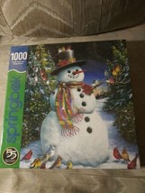 Springbok Feathered Friends 1000 Pc Jigsaw Puzzle New Snowman Birds Christmas... - $29.69