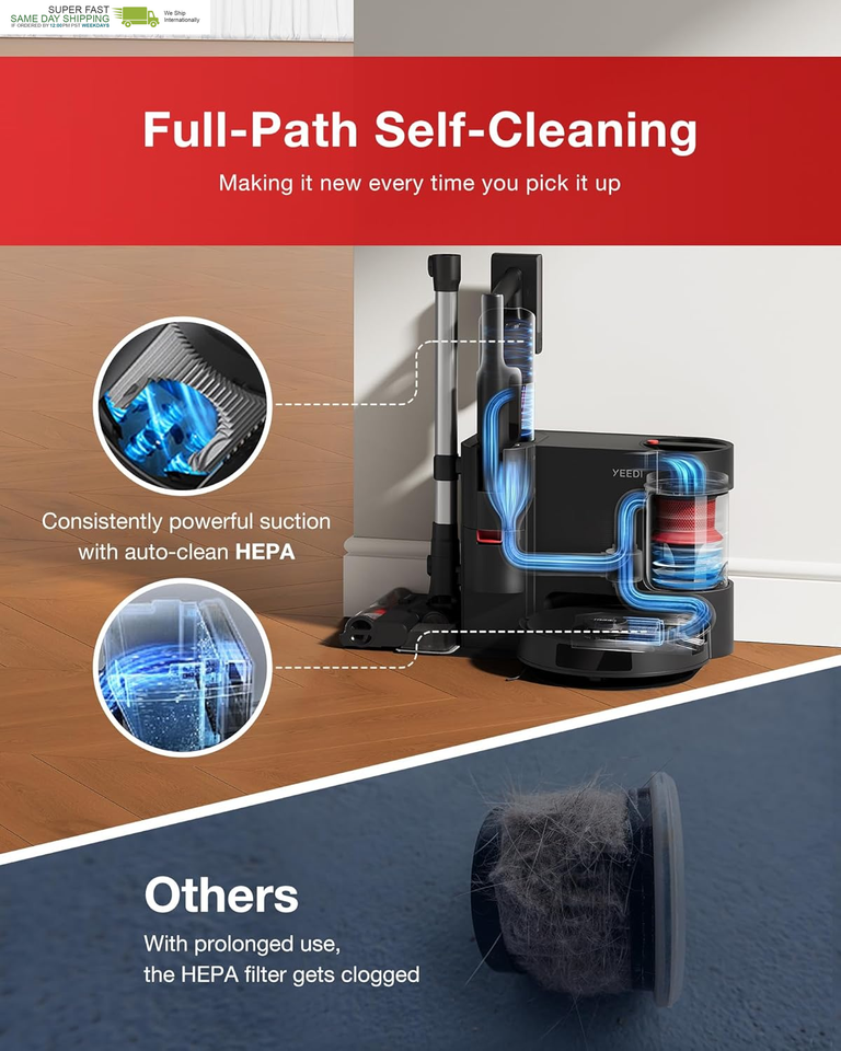 Cordless Stick Vacuum & Robot & Mopping, All-In-One Cleaning Combot, with Dual A Item image 7