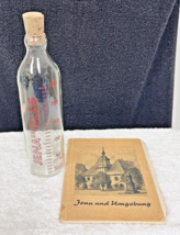 Jenaer Glas Glass Measure Bottle w Cork &amp; Booklet w Map In German - $24.26