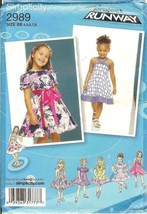 Simplicity 2989 Project Runway Girls Dresses Bodice &amp; Skirt Variations 4,6,8 FF - £6.75 GBP