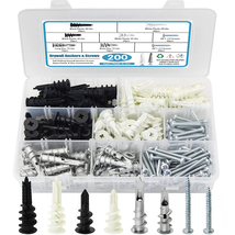 Dry Wall Anchors and Screws Kit, 200PCS Self Drilling Wall Anchors and S... - £30.99 GBP