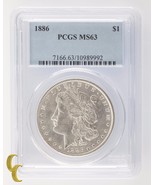 1886 Silver Morgan Dollar $1 PCGS Graded MS 63 - £83.28 GBP