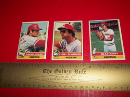 Baseball MLB Trading Cards 1976 Cincinnati Reds Topps 3 Piece Base Ball Set #1 - £0.77 GBP