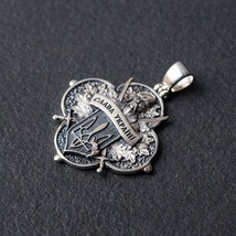 Pendant Ukrainian Cossack Prayer Trident Ukraine Necklace Jewelry Silver 925 - £144.16 GBP