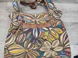 Vintage Fossil Original Brand Canvas Hand Bag Floral Key &amp; Luggage Name Tag - £15.95 GBP