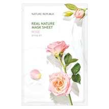 Refreshing Moisturizing Face Mask Sheet - Nature Republic Real Nature Rose Extra - £28.20 GBP