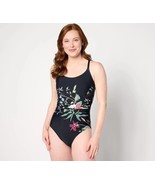 Jantzen Mio One-Piece Swimsuit Sz 10 Black - $1,095.56 MXN