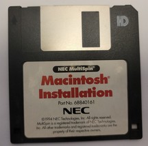 NEC MultiSpin Part No 68840161 Macintosh Installation Disk ( Floppy) - £11.34 GBP