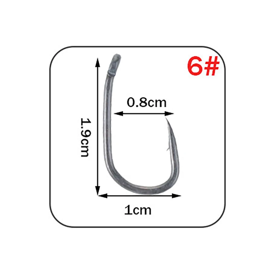 W.P.E Brand 30pcs/lot Coated High Carbon Steel Fishing Hook 4# 6# 8# 10# Barbed  - £48.40 GBP