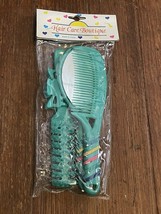 Green Plastic Comb Brush Mirror Barrette Clip Hairstyling Set 4 Piece NE... - $21.23