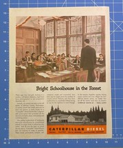 Vintage Print Ad Caterpillar Diesel Class Room Teacher Students 13.5&quot; x ... - £11.55 GBP