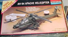 Apache Helicopter -  MONOGRAM  Helicopter Model Kit AH-64 (New - Sealed) - $14.00