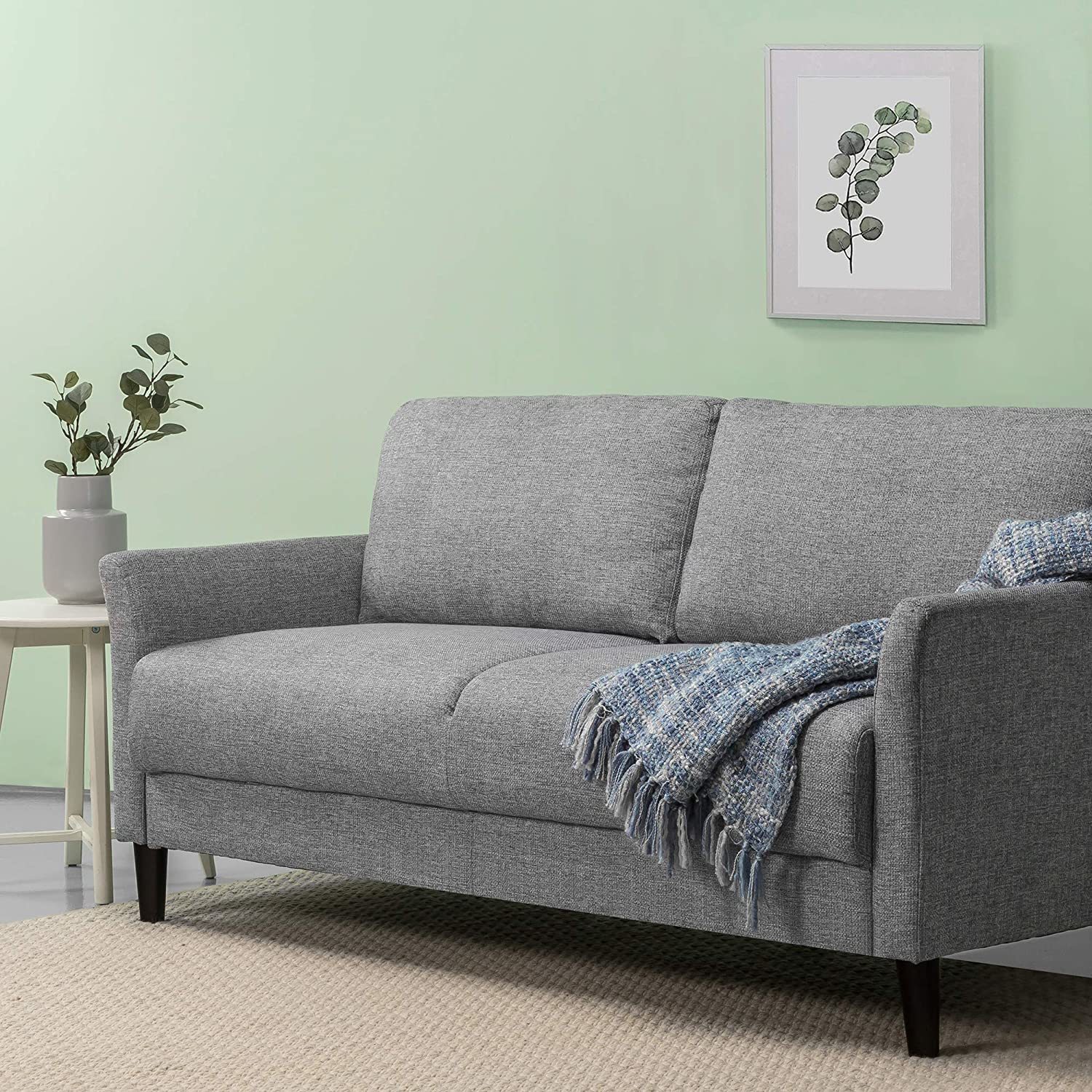 ZINUS Jackie Sofa Couch / Easy, Tool-Free Assembly, Soft Grey Soft Grey Sofa - £306.77 GBP