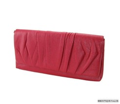 Red Faux Leather Long Clutch Shoulder Chain Envelope Evening Purse NEW - £21.52 GBP