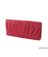 Red Faux Leather Long Clutch Shoulder Chain Envelope Evening Purse NEW - £21.69 GBP