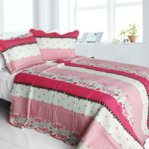 [Fearless] Cotton 3PC Vermicelli-Quilted Striped Printed Quilt Set (Full/Queen S - £69.53 GBP