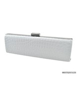 White Patent Moc Croc Shoulder Clutch Evening Purse NEW - £27.96 GBP