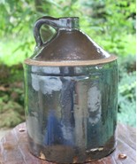 Antique Solid Brown Glaze Jug Western Primitive Whiskey Vintage - £47.60 GBP