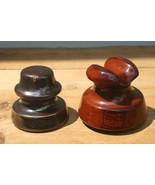 Vintage Ohio Brass Pinco Ceramic Porcelain Insulator Tan Brown Glaze - €17,49 EUR