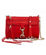 NWT Rebecca Minkoff MINI MAC Clutch Leather Crossbody Bag RED GOLD $200 ... - $149.00