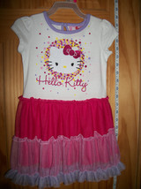 Hello Kitty Baby Clothes 18M White Sanrio Pink Sparkle Ruffle Cat Tutu Dress New - £11.38 GBP