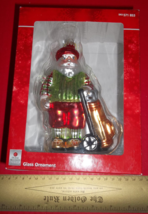 Home Holiday Decor Box Golfing Santa Christmas Decoration Golf Glass Ornament - £15.26 GBP