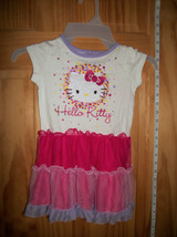 Hello Kitty Baby Clothes 24M White Sanrio Pink Sparkle Ruffle Tutu Cat Dress New - £11.15 GBP