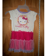Hello Kitty Baby Clothes 24M White Sanrio Pink Sparkle Ruffle Tutu Cat D... - £11.19 GBP