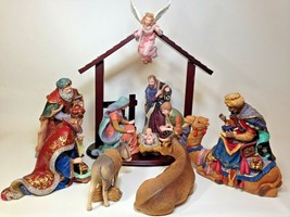Nativity Set Religious Jesus Creche Wisemen Kings LARGE 13pc Set Manger Catholic - £156.50 GBP