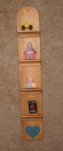 Hand Painted front and back Wood SCHOOL THEME  Miniatures and SHELF New - $10.00
