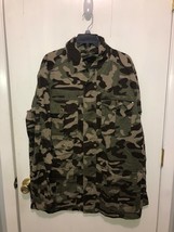 Boulder Creek Trading Co Camouflage Field Jacket Large Tall Zips &amp; Snaps - £14.00 GBP