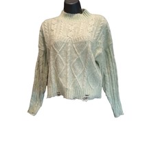 Almost Famous Women&#39;s Size Large Soft Lime Green Wool Blend Sweater - £9.61 GBP