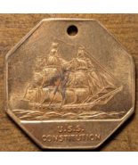 1797 U. S. S. Constitution Old Ironsides US Navy Brass Keychain Fob Char... - $24.14