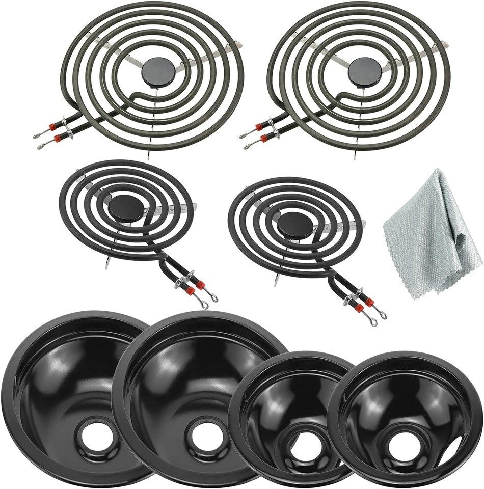 Versatile 8-Piece Black Drip Pan & Burner Set - Fits Frigidaire & Kenmore Stoves Item image 3