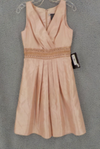 Js Boutique Womens V-NECK Dress Sz 4 Pink Sequins Pleated Skirt Formal Party Nwt - £39.90 GBP