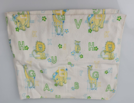Vintage Flannel Cotton Baby Blanket Alphabet Letter ABC Zoo Jungle Safari Animal - £31.19 GBP