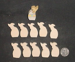 LOT of 10  MINIATURE Unfinished  Wood EASTER Bunnie in EGG  NEW - £2.74 GBP