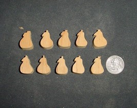 LOT of 10  MINIATURE Unfinished  Wood PEARS  NEW - $2.00